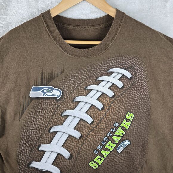 Seattle Seahawks NFL Big Front Print Vintage Majestic Shirt Men's Size XXL Y2K - Picture 3 of 7